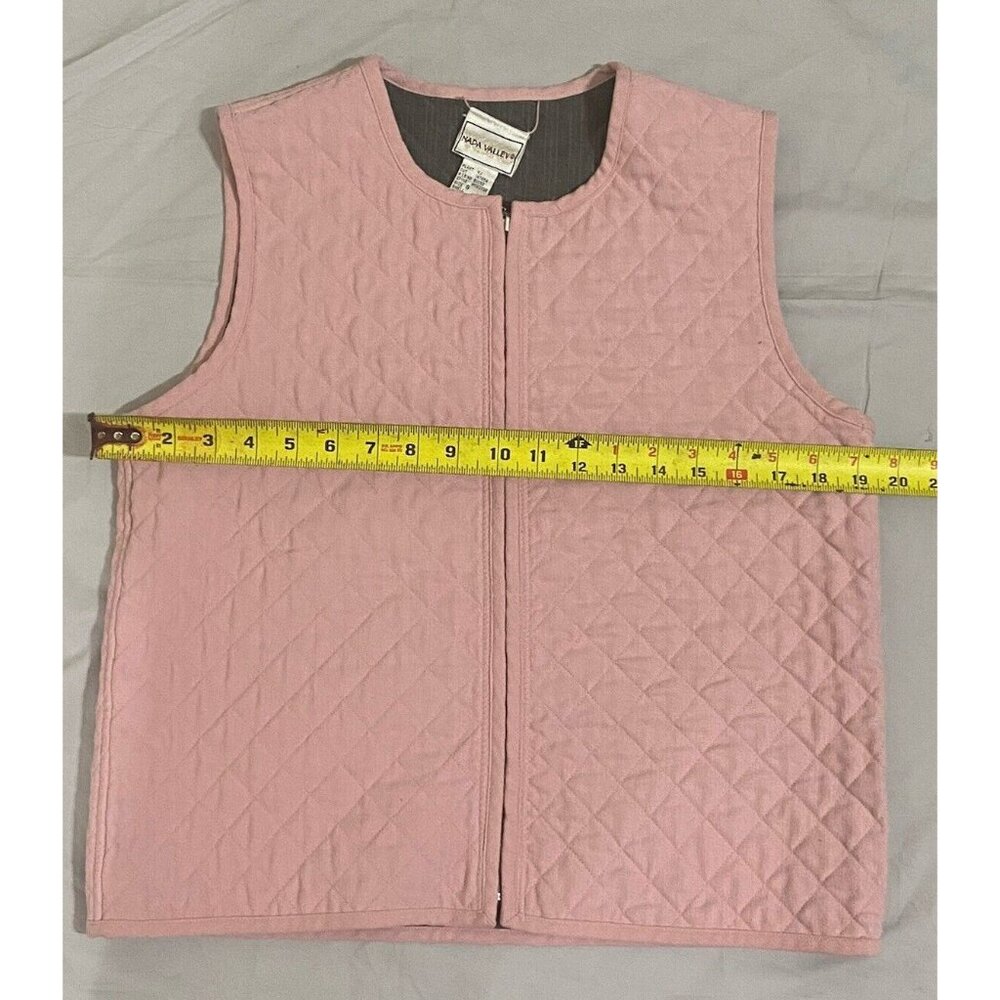 Napa Valley Pink Gray Size Small Quilted Reversible Vest Zip Polyester Gorp Farm View 3